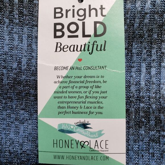 NWT Honey & Lace Tahoe Striped Blue Black A Line Knit Duster Vest Small - Picture 9 of 10